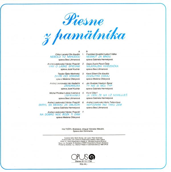 Various – Piesne Z Pamätníka - Image 2