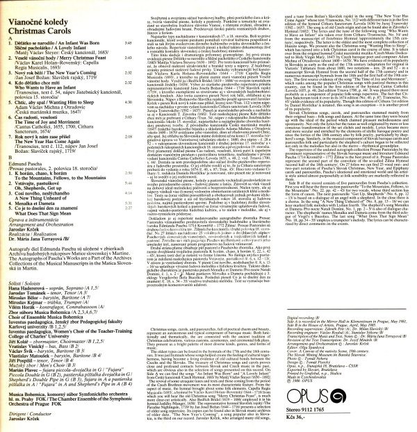 Musica Bohemica, Jaroslav Krček – Christmas Carols - Image 2